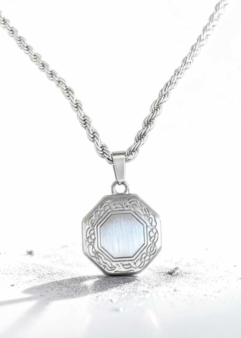 Octagon Greek Pendant "Adjustable Chain"