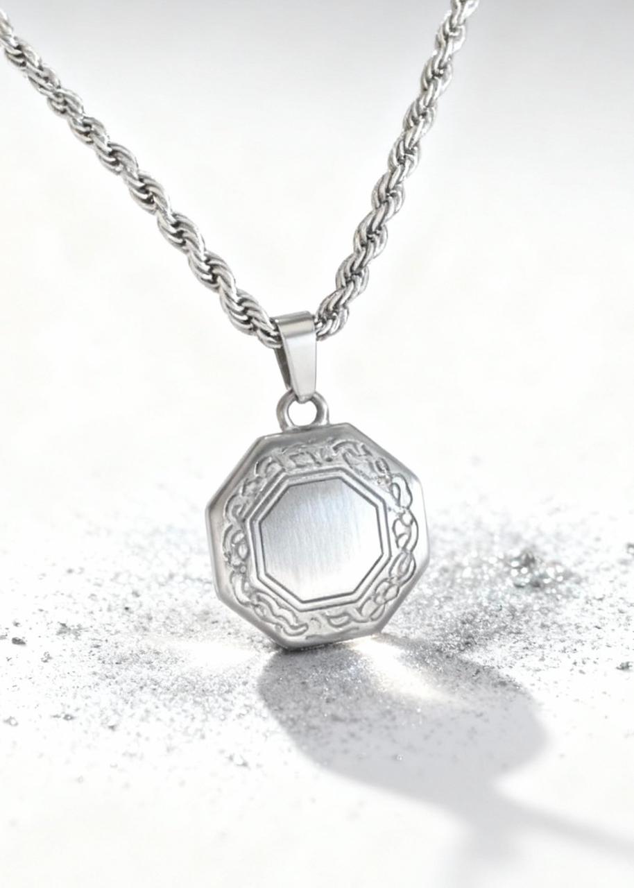 Octagon Greek Pendant "Adjustable Chain"