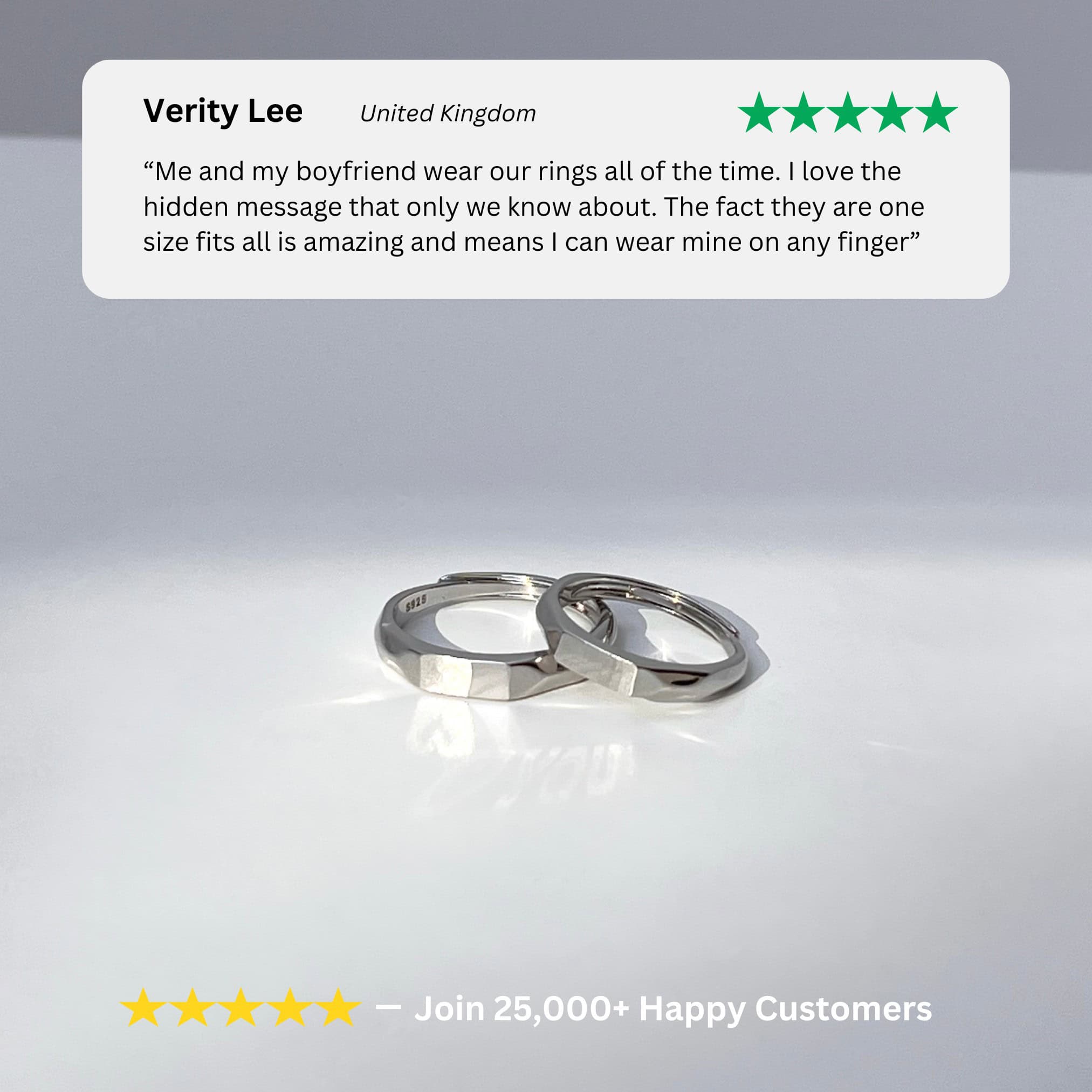luxury 925 Sterling Silver “I Love You” Couple Ring – Promise & Engagement Ring Set Of 2