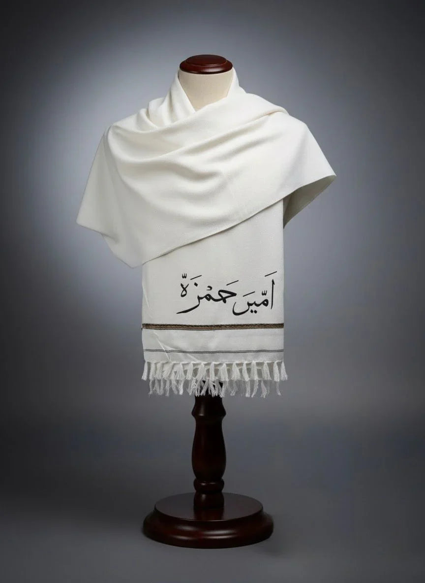 Custom Name Embroidery Shawl for Mens